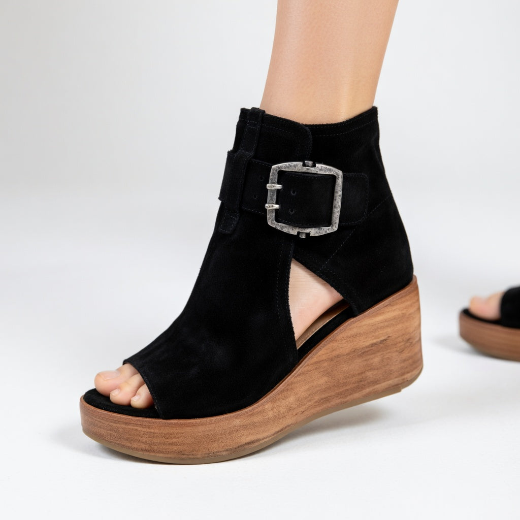 Sonia | Botines de cuña abiertos estilo moderno