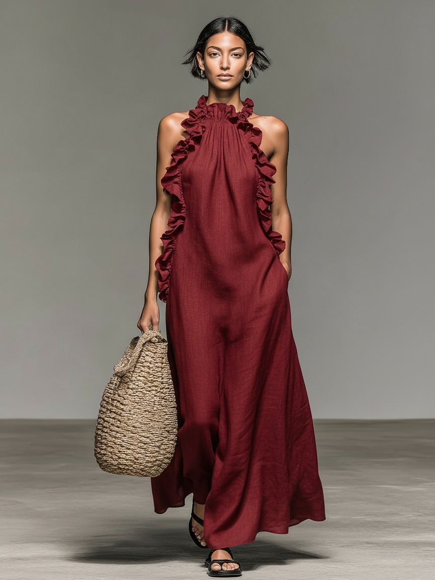 Inés | Vestido Maxi de Volantes