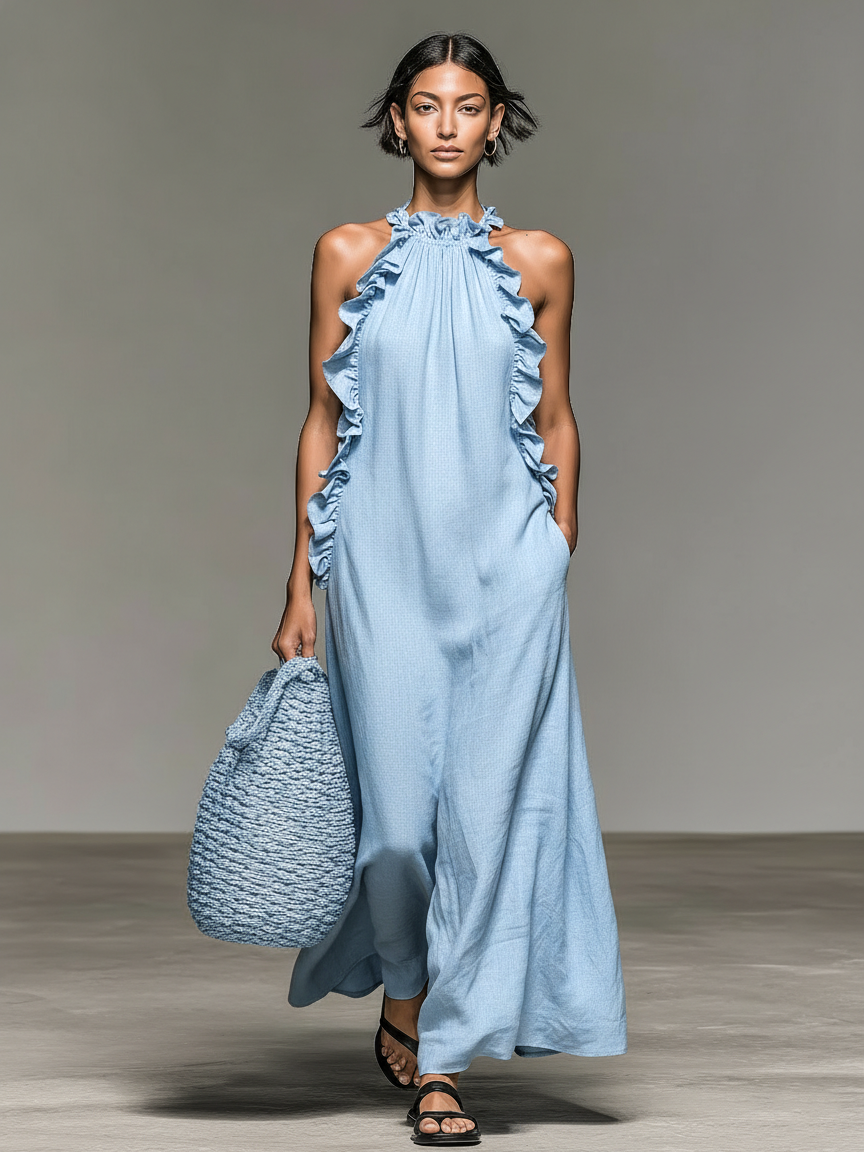 Inés | Vestido Maxi de Volantes